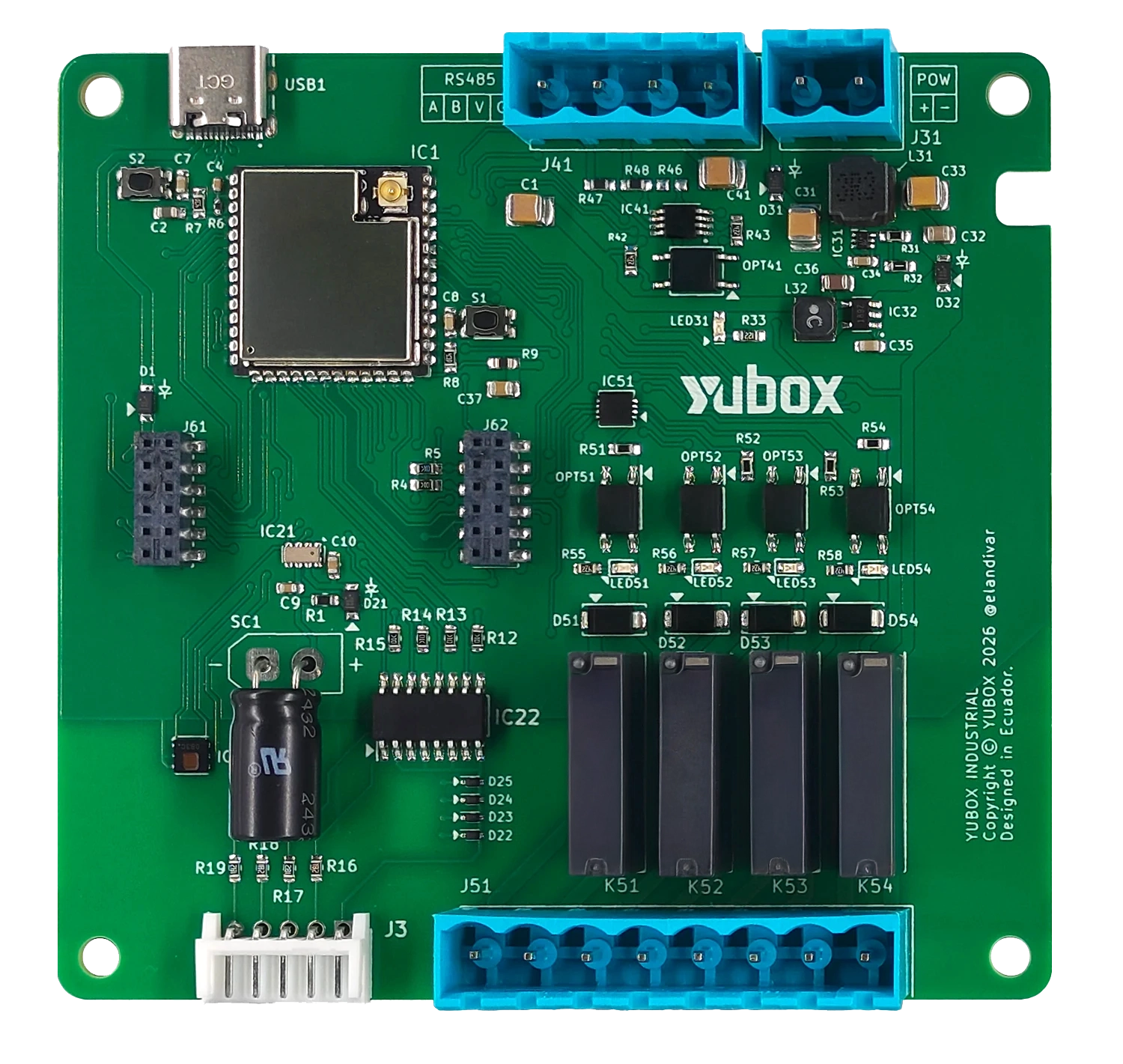 Tarjeta Yubox Industrial — Nodo LoRaWAN